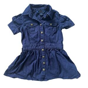 Polo Ralph Lauren Blue Little Girl's Short Sleeve Button‎ Dress Size 2T
